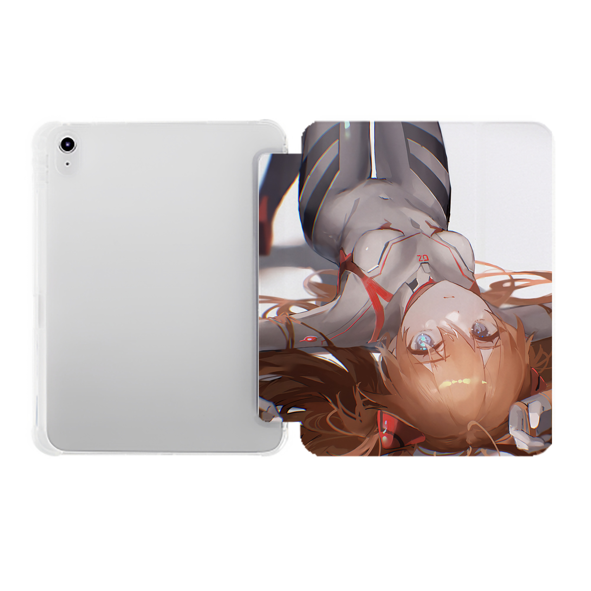 （画像用） EVA 新世紀エヴァンゲリオン IPad ケース ペン収納付き 三つ折りスタンド PUレザー×シリコン 対応機種9.5/10.5/10.9インチ